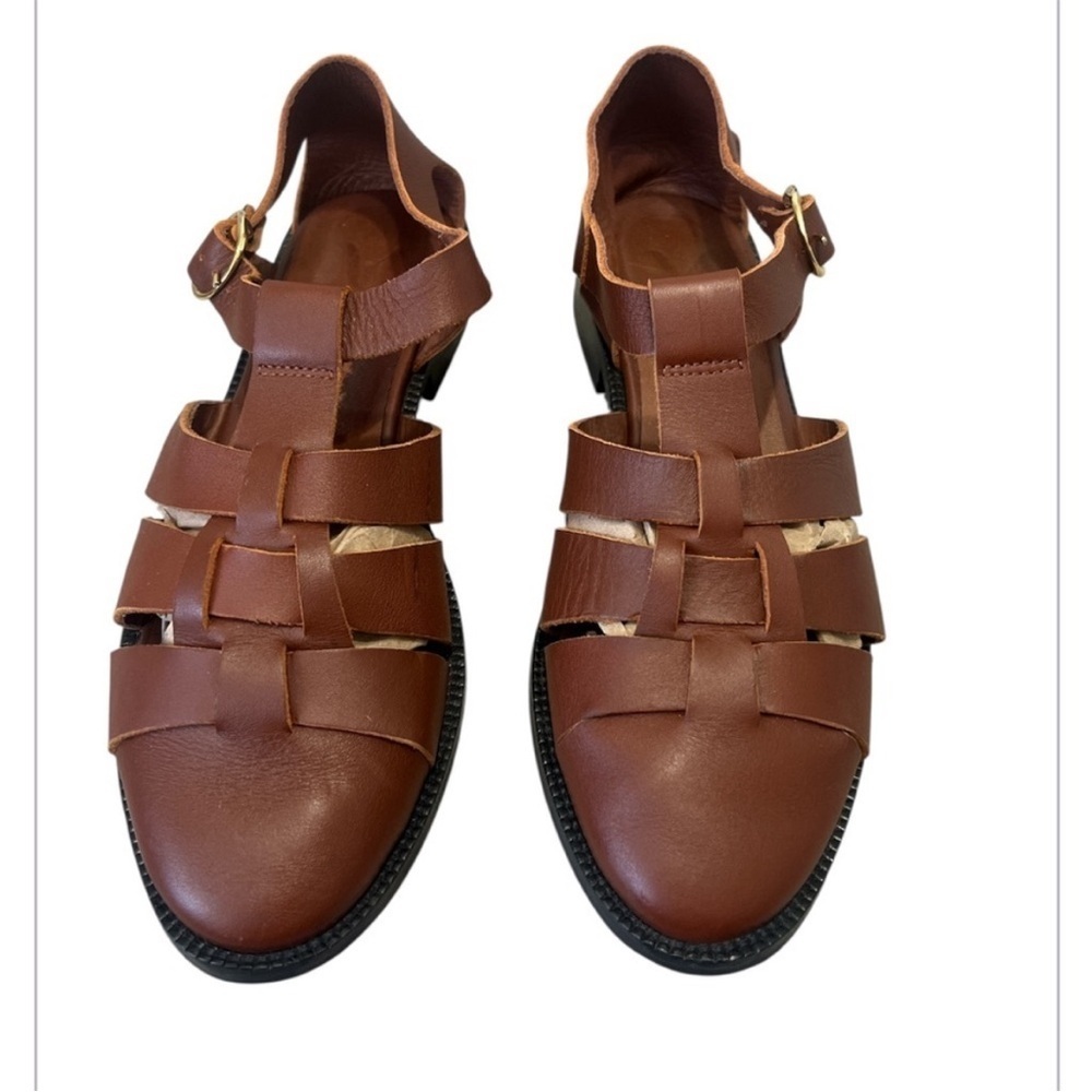 M.Moustache Ines Sandals in Brown Leather - Picture 2 of 10